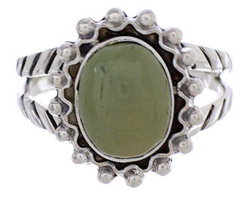Genuine Sterling Silver Turquoise Southwestern Ring Size 7-3/4 YX35433